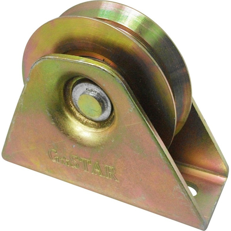 Rueda portón con placa cerrada